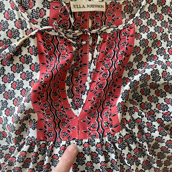 Ulla Johnson Indian Bazaar Floral Printed Silk Boho Tunic Shirt Dress - Picture 10 of 15